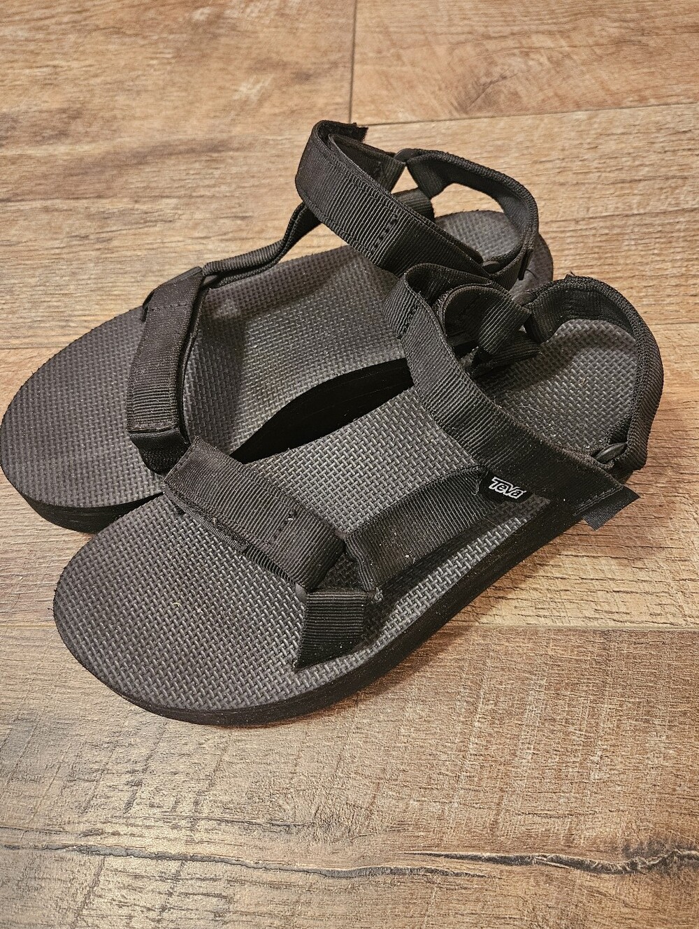 Teva Black Platform Sandals- Size 9